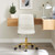 Ripple Armless Performance Velvet Office Chair - Gold Ivory EEI-4972-GLD-IVO