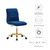 Ripple Armless Performance Velvet Office Chair - Gold Navy EEI-4972-GLD-NAV
