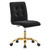 Prim Armless Performance Velvet Office Chair - Gold Black EEI-4973-GLD-BLK