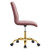 Prim Armless Performance Velvet Office Chair - Gold Dusty Rose EEI-4973-GLD-DUS