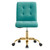 Prim Armless Performance Velvet Office Chair - Gold Teal EEI-4973-GLD-TEA
