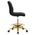 Ripple Armless Performance Velvet Drafting Chair - Gold Black EEI-4976-GLD-BLK