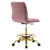 Ripple Armless Performance Velvet Drafting Chair - Gold Dusty Rose EEI-4976-GLD-DUS