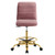 Ripple Armless Performance Velvet Drafting Chair - Gold Dusty Rose EEI-4976-GLD-DUS