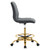 Ripple Armless Performance Velvet Drafting Chair - Gold Gray EEI-4976-GLD-GRY