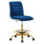 Ripple Armless Performance Velvet Drafting Chair - Gold Navy EEI-4976-GLD-NAV