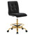 Prim Armless Performance Velvet Drafting Chair - Gold Black EEI-4977-GLD-BLK