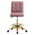 Prim Armless Performance Velvet Drafting Chair - Gold Dusty Rose EEI-4977-GLD-DUS
