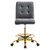 Prim Armless Performance Velvet Drafting Chair - Gold Gray EEI-4977-GLD-GRY