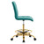 Prim Armless Performance Velvet Drafting Chair - Gold Teal EEI-4977-GLD-TEA