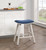 Coley 24" Saddle Stool - Navy / White Wash (Pack Of 2) (CLY24WW-C74)