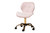 Savara Contemporary Glam And Luxe Blush Pink Velvet Fabric And Gold Metal Swivel Office Chair NF01-Blush Velvet/Gold-Office Chair
