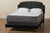 Oxley Traditional Glam And Luxe Black Velvet And Gold Metal Queen Size Panel Bed Oxley-Black Velvet-Queen