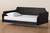 Pita Traditional Glam And Luxe Black Velvet And Gold Metal Twin Size Daybed Pita-Black Velvet-Daybed-Twin