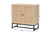 Caterina Mid-Century Modern Transitional Natural Brown Finished Wood And Natural Rattan 2-Door Storage Cabinet WES-004-Natural/Black-Cabinet