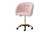 Ravenna Contemporary Glam And Luxe Blush Pink Velvet Fabric And Gold Metal Swivel Office Chair DC168-Blush Velvet/Gold-Office Chair