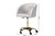 Ravenna Contemporary Glam And Luxe Grey Velvet Fabric And Gold Metal Swivel Office Chair DC168-Grey Velvet/Gold-Office Chair