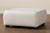 Athena Modern And Contemporary Ivory Boucle Upholstered And Black Finished Wood Square Ottoman 2211-Beige-Ottoman