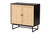 Declan Mid-Century Modern Espresso Brown Finished Wood And Natural Rattan 2-Door Storage Cabinet LCF20009-Rattan-Storage Cabinet