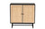 Declan Mid-Century Modern Espresso Brown Finished Wood And Natural Rattan 2-Door Storage Cabinet LCF20009-Rattan-Storage Cabinet