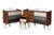Halden Mid-Century Modern Multicolor Walnut Brown And Grey Gradient Finished Wood 3-Piece Storage Set FP-11019-Grey/Walnut-3PC Storage Set