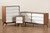 Hildon Mid-Century Modern Two-Tone White And Walnut Brown Finished Wood 3-Piece Storage Set Hildon-Walnut/White-3PC Storage Set