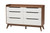 Brighton Mid-Century Modern Two-Tone White And Walnut Brown Finished Wood 3-Piece Storage Set Brighton-Walnut/White-3PC Storage Set