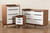 Brighton Mid-Century Modern Two-Tone White And Walnut Brown Finished Wood 3-Piece Storage Set Brighton-Walnut/White-3PC Storage Set