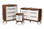 Brighton Mid-Century Modern Two-Tone White And Walnut Brown Finished Wood 3-Piece Storage Set Brighton-Walnut/White-3PC Storage Set