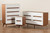Calypso Mid-Century Modern Two-Tone White And Walnut Brown Finished Wood 3-Piece Storage Set Calypso-Walnut/White-3PC Storage Set