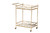 Mela Contemporary Glam And Luxe Gold Metal And White Marble 2-Tier Wine Cart H01-96218-Gold/White Marble-Cart