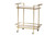 Louise Contemporary Glam And Luxe Gold Metal And White Marble 2-Tier Wine Cart H01-98877-Gold/White Marble-Cart