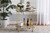 Louise Contemporary Glam And Luxe Gold Metal And White Marble 2-Tier Wine Cart H01-98877-Gold/White Marble-Cart