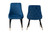 Giada Contemporary Glam And Luxe Navy Blue Velvet Fabric And Dark Brown Finished Wood 2-Piece Dining Chair Set WI-12381-Navy Blue Velvet-DC