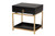 Melosa Modern Glam And Luxe Black Finished Wood And Gold Metal 1-Drawer End Table JY21B010-Black/Gold-ET