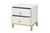 Donald Modern Glam And Luxe White Finished Wood And Gold Metal 2-Drawer End Table JY21B011-White/Gold-ET