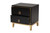 Donald Modern Glam And Luxe Black Finished Wood And Gold Metal 2-Drawer End Table JY21B012-Black/Gold-ET