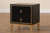 Donald Modern Glam And Luxe Black Finished Wood And Gold Metal 2-Drawer End Table JY21B012-Black/Gold-ET