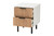 Karima Mid-Century Modern Two-Tone White And Natural Brown Finished Wood And Black Metal 2-Drawer End Table LCF20155-White/Tan-ET