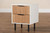 Karima Mid-Century Modern Two-Tone White And Natural Brown Finished Wood And Black Metal 2-Drawer End Table LCF20155-White/Tan-ET