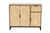 Josephine Mid-Century Modern Transitional Two-Tone Walnut And Natural Brown Finished Wood And Black Metal 3-Door Sideboard ANN-2013-Natural/Brown-Cabinet