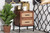 Paxley Mid-Century Modern Industrial Walnut Brown Finished Wood And Beige Fabric 2-Drawer End Table 7119-Brown/Black-ET