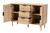 Harrison Mid-Century Modern Natural Brown Finished Wood And Natural Rattan 3-Drawer Sideboard SR191635-Cabinet
