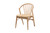 Kobe Mid-Century Modern Natural Brown Finished Wood And Rattan Dining Chair Kobe-Natural-DC
