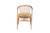 Kobe Mid-Century Modern Natural Brown Finished Wood And Rattan Dining Chair Kobe-Natural-DC