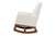 Yashiya Mid-Century Modern Off-White Boucle Upholstered And Walnut Brown Finished Wood Rocking Chair BBT5199-Cream/Walnut-RC