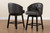 Theron Mid-Century Transitional Dark Brown Faux Leather And Espresso Brown Finished Wood 2-Piece Swivel Counter Stool Set BBT5210C-Brown/Dark Brown-CS