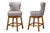 Gradisca Modern Grey Fabric And Walnut Brown Finished Wood 2-Piece Swivel Counter Stool Set BBT5246C-Grey/Walnut-CS