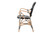 Wallis Modern French Two-Tone Black And White Weaving And Natural Rattan Indoor Dining Chair BC010-W3-Rattan-DC Arm
