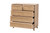 Elsbeth Mid-Century Modern Oak Brown Finished Wood And Natural Rattan 5-Drawer Storage Cabinet LC22040704-Rattan-5DW Cabinet
